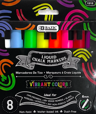 Liquid Paint Markers 8ct BAZIC