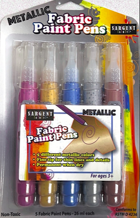 Fabric Paint Pens 5ct SARGENT ART - Metallic