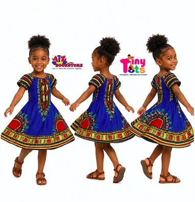 Dashiki dress Toddler and Teen with sleeve